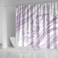 Sharks Couple Dreamy Polynesians Floral Sea Shower Curtain Lilac - Polynesian Pride