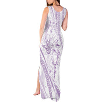 Sharks Couple Dreamy Polynesians Floral Sea Tank Maxi Dress Lilac LT7 - Polynesian Pride