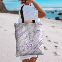Sharks Couple Dreamy Polynesians Floral Sea Tote Bag Lilac - Polynesian Pride