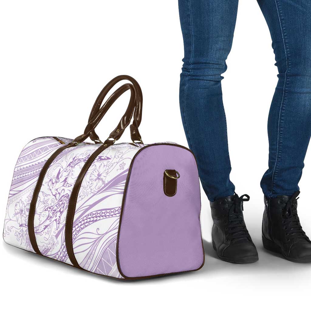 Sharks Couple Dreamy Polynesians Floral Sea Travel Bag Lilac - Polynesian Pride