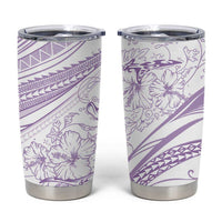 Sharks Couple Dreamy Polynesians Floral Sea Tumbler Cup Lilac - Polynesian Pride