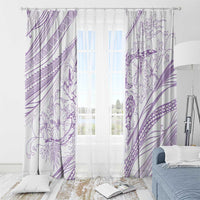 Sharks Couple Dreamy Polynesians Floral Sea Window Curtain Lilac - Polynesian Pride