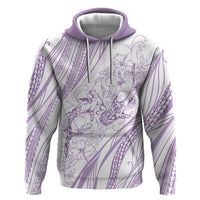 Sharks Couple Dreamy Polynesians Floral Sea Zip Hoodie Lilac LT7 Pullover Hoodie Lilac - Polynesian Pride