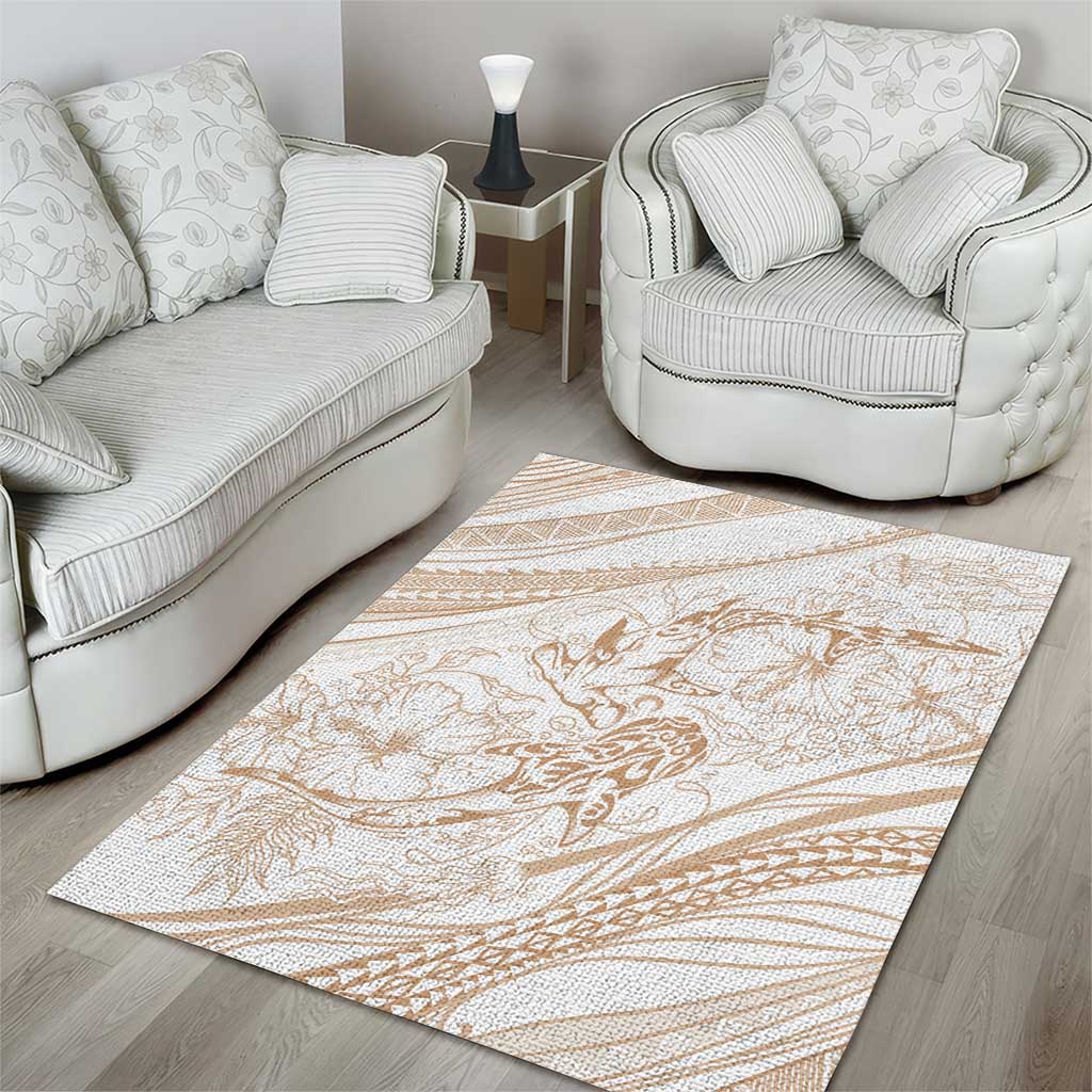 Sharks Couple Dreamy Polynesians Floral Sea Area Rug Hazel - Polynesian Pride