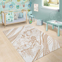 Sharks Couple Dreamy Polynesians Floral Sea Area Rug Hazel - Polynesian Pride