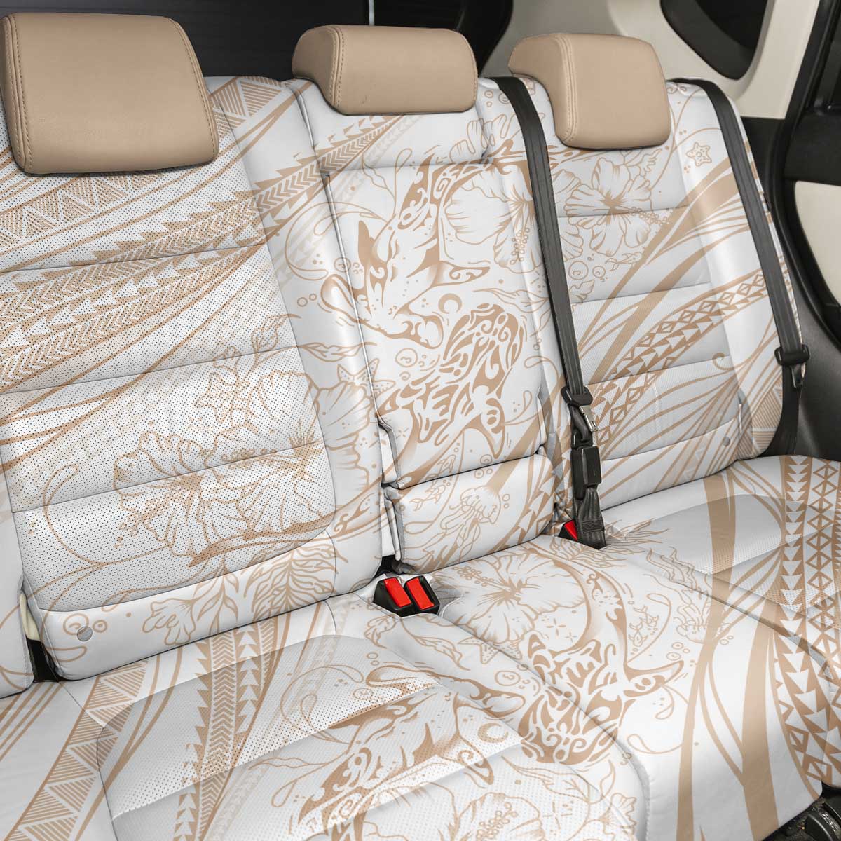 Sharks Couple Dreamy Polynesians Floral Sea Back Car Seat Cover Hazel LT7 - Polynesian Pride