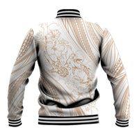 Sharks Couple Dreamy Polynesians Floral Sea Baseball Jacket Hazel LT7 - Polynesian Pride