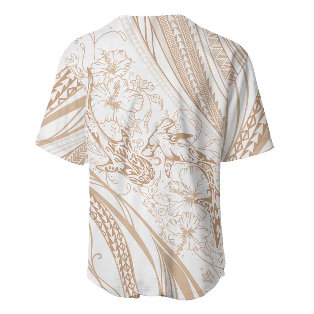 Sharks Couple Dreamy Polynesians Floral Sea Baseball Jersey Hazel LT7 - Polynesian Pride