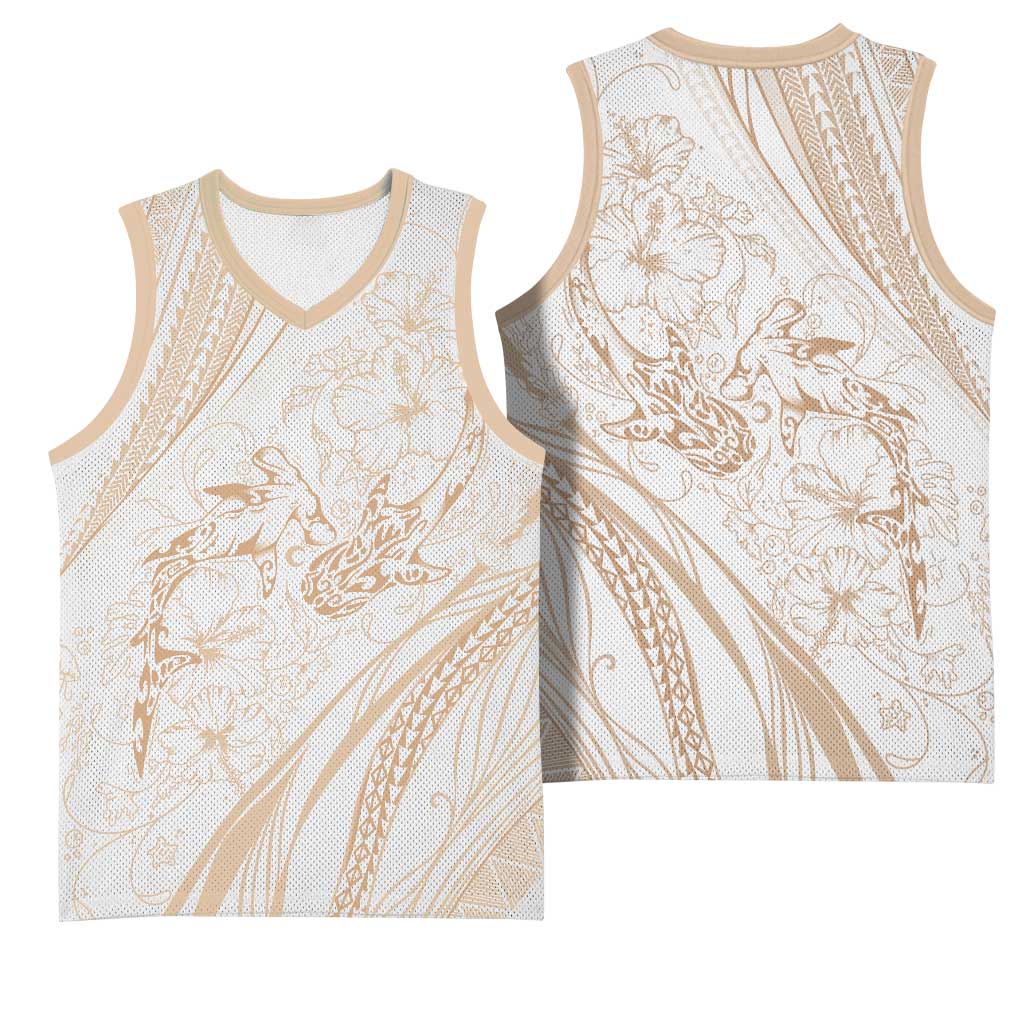 Sharks Couple Dreamy Polynesians Floral Sea Basketball Jersey Hazel LT7 - Polynesian Pride