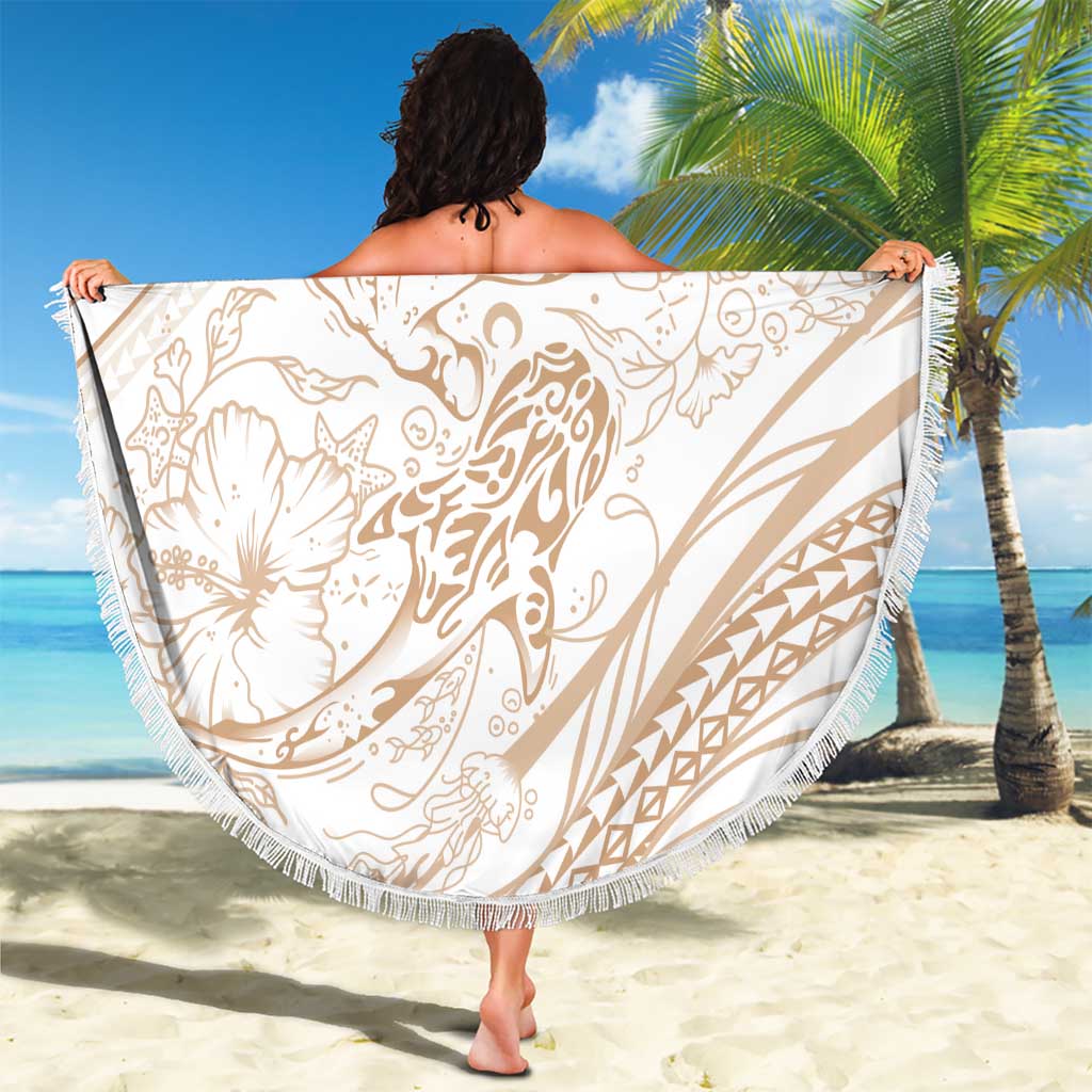 Sharks Couple Dreamy Polynesians Floral Sea Beach Blanket Hazel - Polynesian Pride