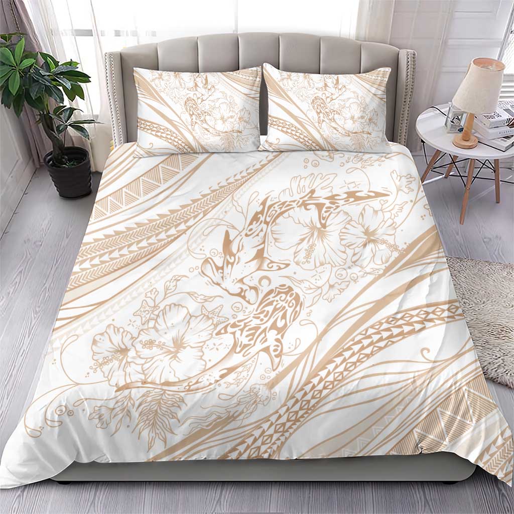 Sharks Couple Dreamy Polynesians Floral Sea Bedding Set Hazel - Polynesian Pride