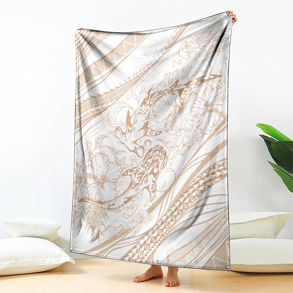 Sharks Couple Dreamy Polynesians Floral Sea Blanket Hazel - Polynesian Pride