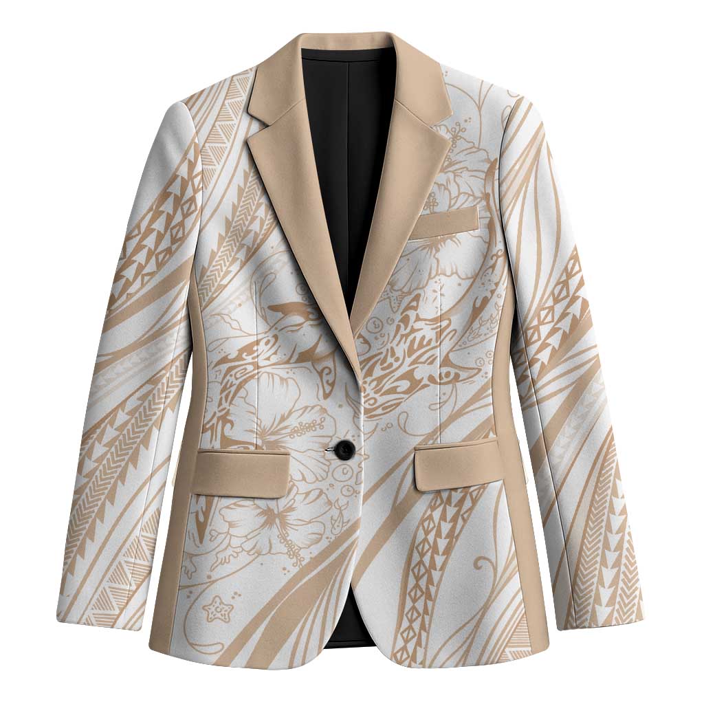 Sharks Couple Dreamy Polynesians Floral Sea Blazer Hazel - Polynesian Pride