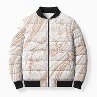 Sharks Couple Dreamy Polynesians Floral Sea Bomber Puffer Jacket Hazel LT7 Unisex Hazel - Polynesian Pride