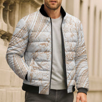 Sharks Couple Dreamy Polynesians Floral Sea Bomber Puffer Jacket Hazel LT7 - Polynesian Pride