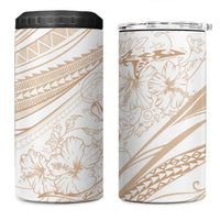 Sharks Couple Dreamy Polynesians Floral Sea 4 in 1 Can Cooler Tumbler Hazel - Polynesian Pride