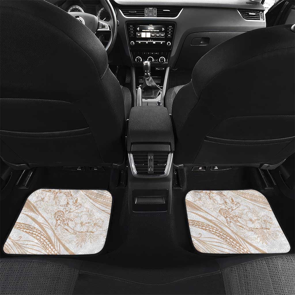 Sharks Couple Dreamy Polynesians Floral Sea Car Mats Hazel LT7 Set 2pcs - Back Hazel - Polynesian Pride