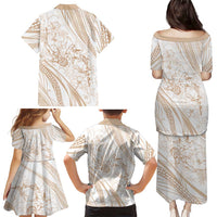 Sharks Couple Dreamy Polynesians Floral Sea Family Matching Puletasi and Hawaiian Shirt Hazel - Polynesian Pride