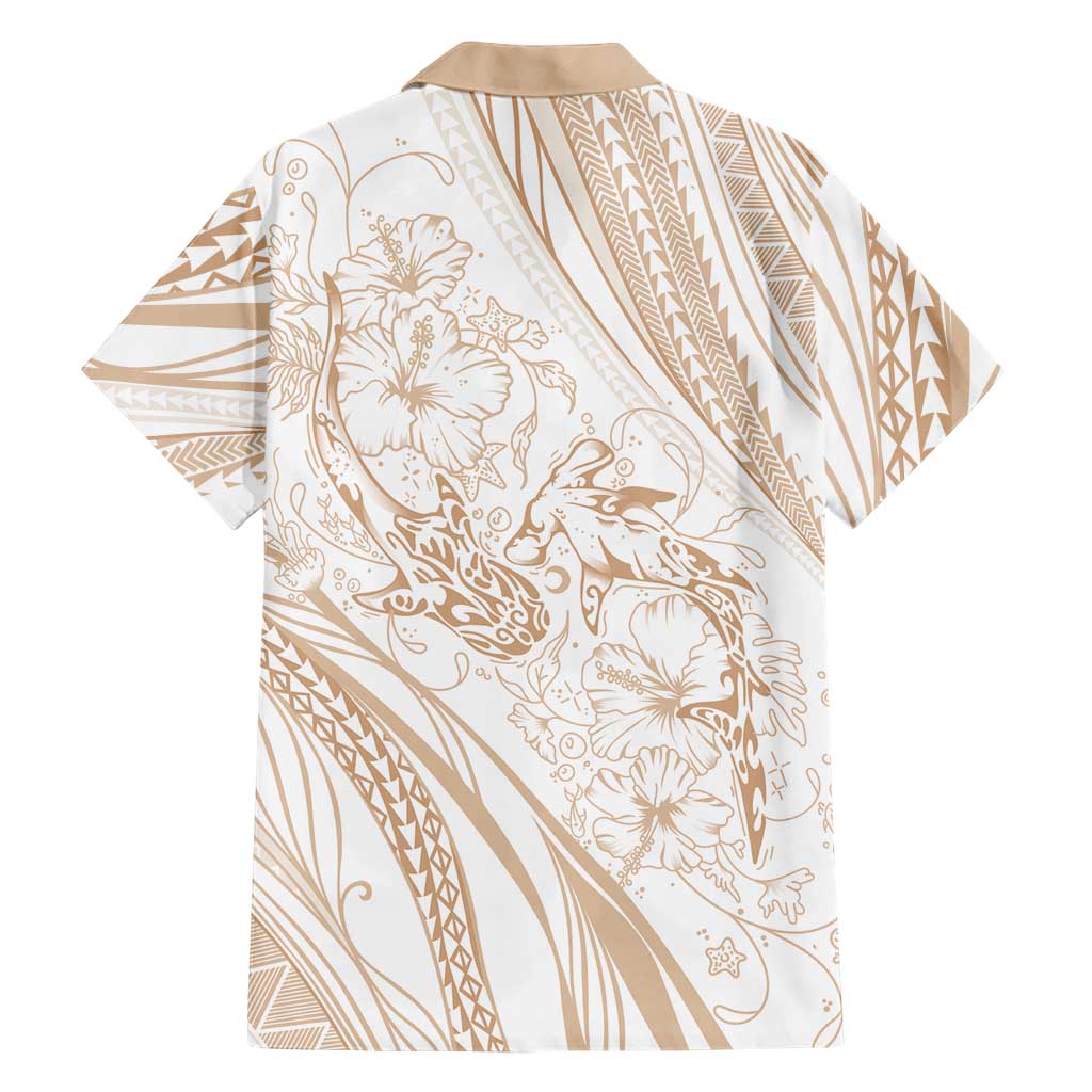 Sharks Couple Dreamy Polynesians Floral Sea Family Matching Puletasi and Hawaiian Shirt Hazel - Polynesian Pride