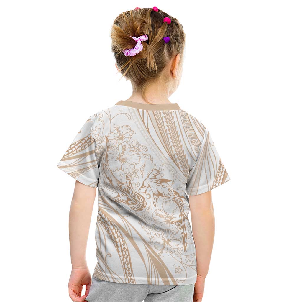 Sharks Couple Dreamy Polynesians Floral Sea Kid T Shirt Hazel - Polynesian Pride
