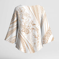 Sharks Couple Dreamy Polynesians Floral Sea Kimono Sleeve Blouse Hazel LT7 - Polynesian Pride