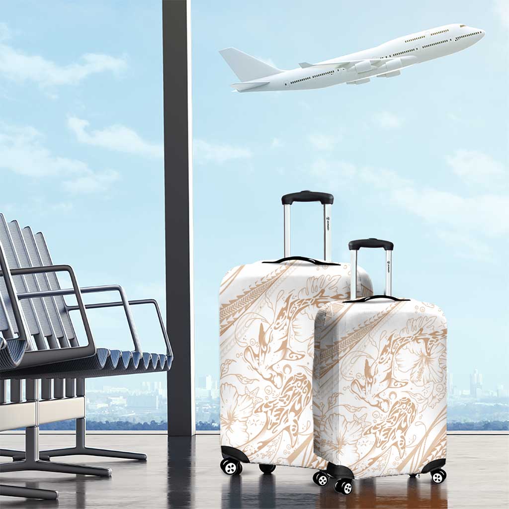 Sharks Couple Dreamy Polynesians Floral Sea Luggage Cover Hazel - Polynesian Pride