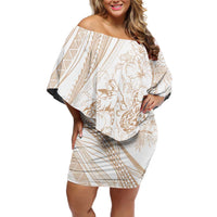 Sharks Couple Dreamy Polynesians Floral Sea Off Shoulder Short Dress Hazel LT7 Women Hazel - Polynesian Pride