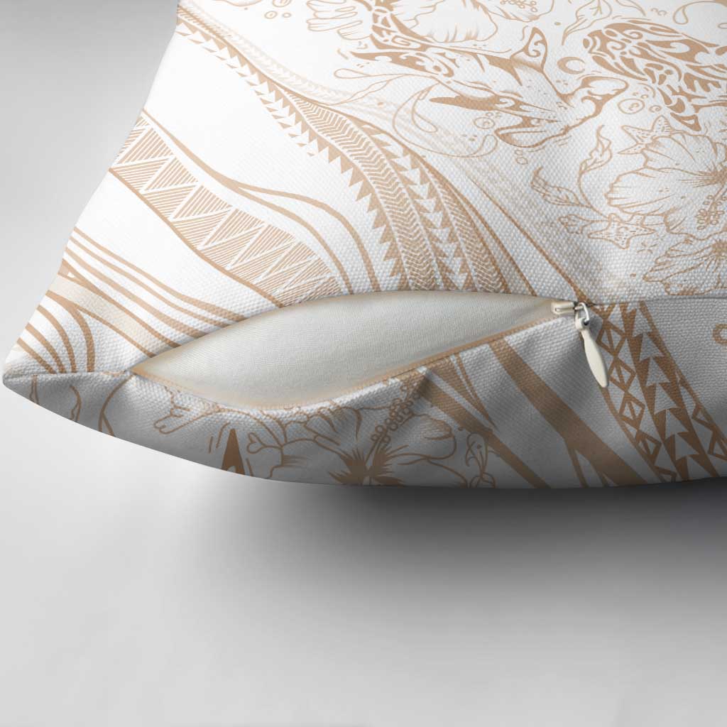 Sharks Couple Dreamy Polynesians Floral Sea Pillow Cover Hazel - Polynesian Pride