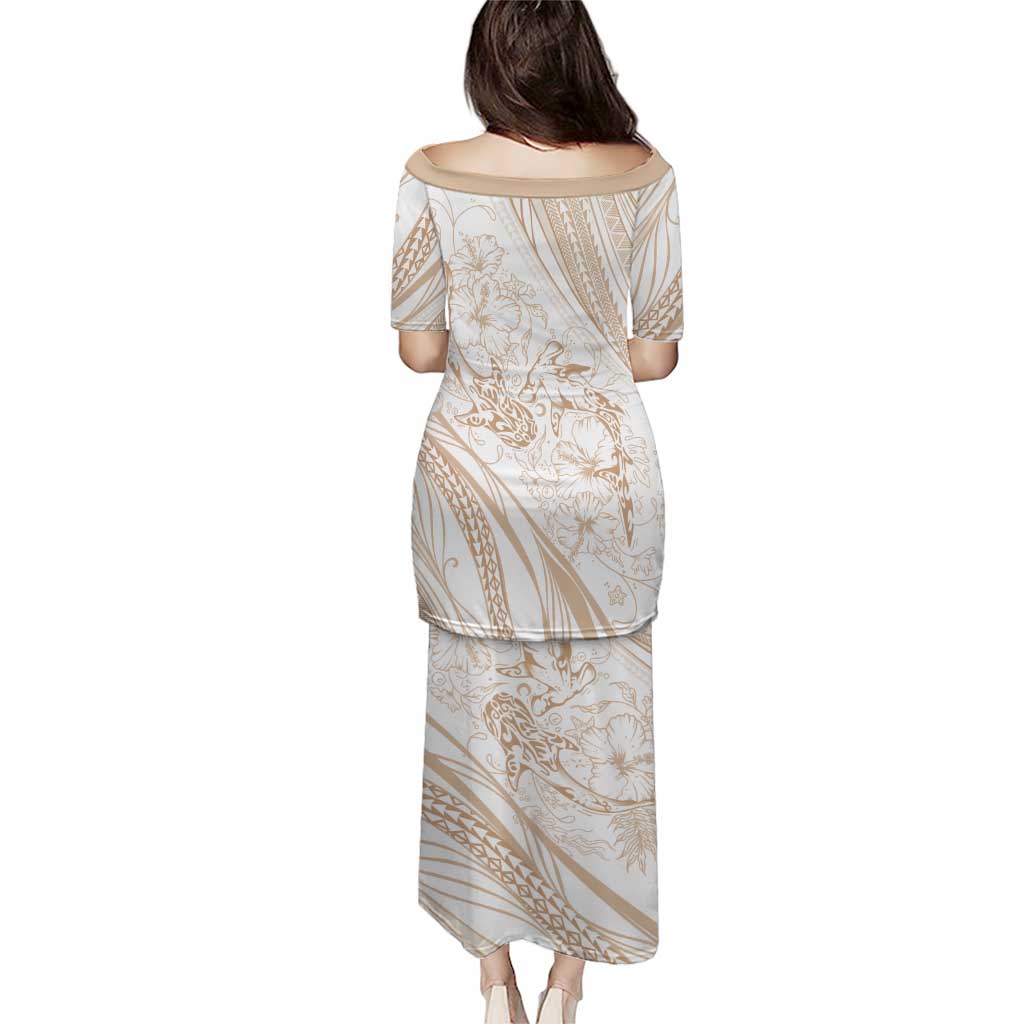 Sharks Couple Dreamy Polynesians Floral Sea Puletasi Hazel - Polynesian Pride