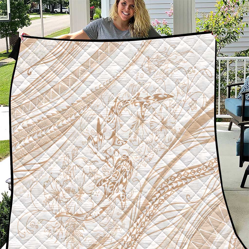 Sharks Couple Dreamy Polynesians Floral Sea Quilt Hazel - Polynesian Pride