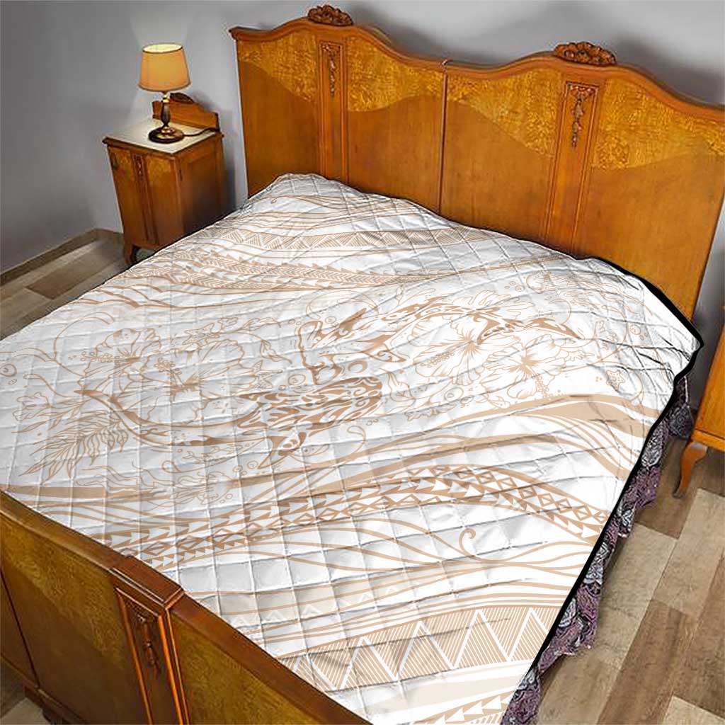 Sharks Couple Dreamy Polynesians Floral Sea Quilt Hazel - Polynesian Pride