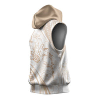 Sharks Couple Dreamy Polynesians Floral Sea Sleeveless Hoodie Hazel - Polynesian Pride
