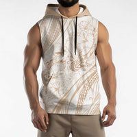 Sharks Couple Dreamy Polynesians Floral Sea Sleeveless Hoodie Hazel - Polynesian Pride