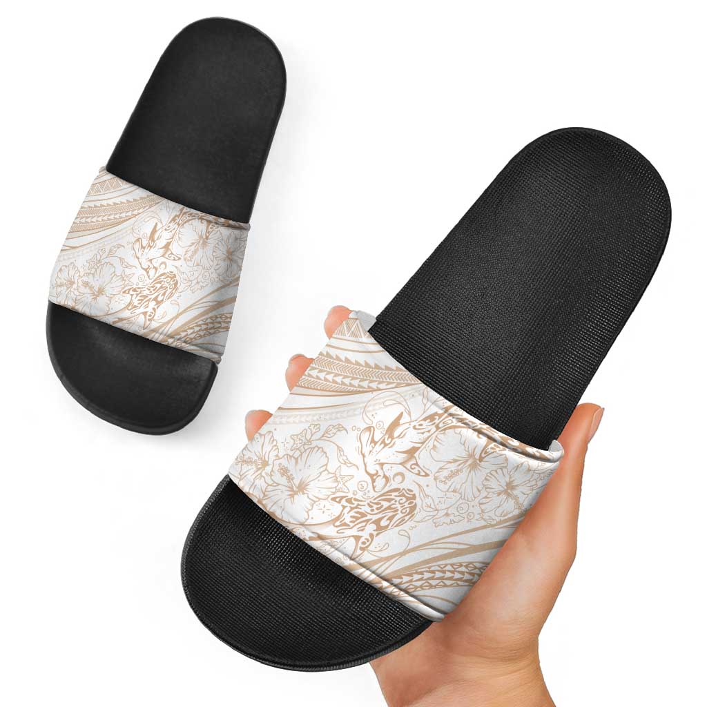 Sharks Couple Dreamy Polynesians Floral Sea Slide Sandals Hazel - Polynesian Pride