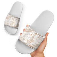 Sharks Couple Dreamy Polynesians Floral Sea Slide Sandals Hazel - Polynesian Pride