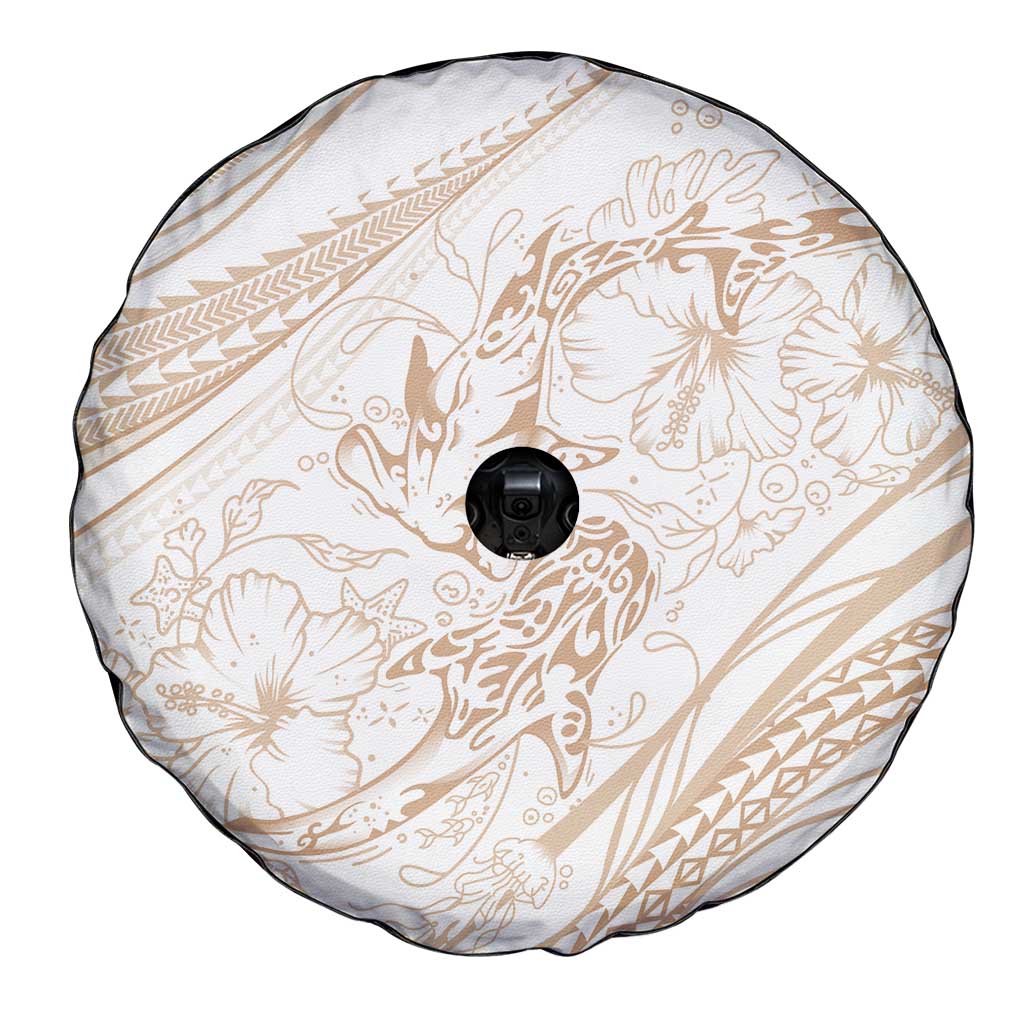 Sharks Couple Dreamy Polynesians Floral Sea Spare Tire Cover Hazel - Polynesian Pride