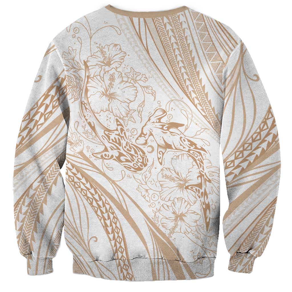 Sharks Couple Dreamy Polynesians Floral Sea Sweatshirt Hazel LT7 - Polynesian Pride