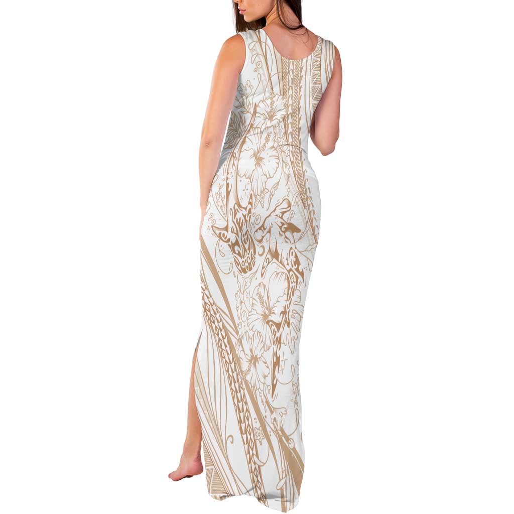 Sharks Couple Dreamy Polynesians Floral Sea Tank Maxi Dress Hazel LT7 - Polynesian Pride