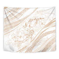 Sharks Couple Dreamy Polynesians Floral Sea Tapestry Hazel - Polynesian Pride