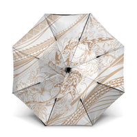 Sharks Couple Dreamy Polynesians Floral Sea Umbrella Hazel LT7 One Size Folded 11.42 inch Opened Diameter 37.4 inch Hazel - Polynesian Pride