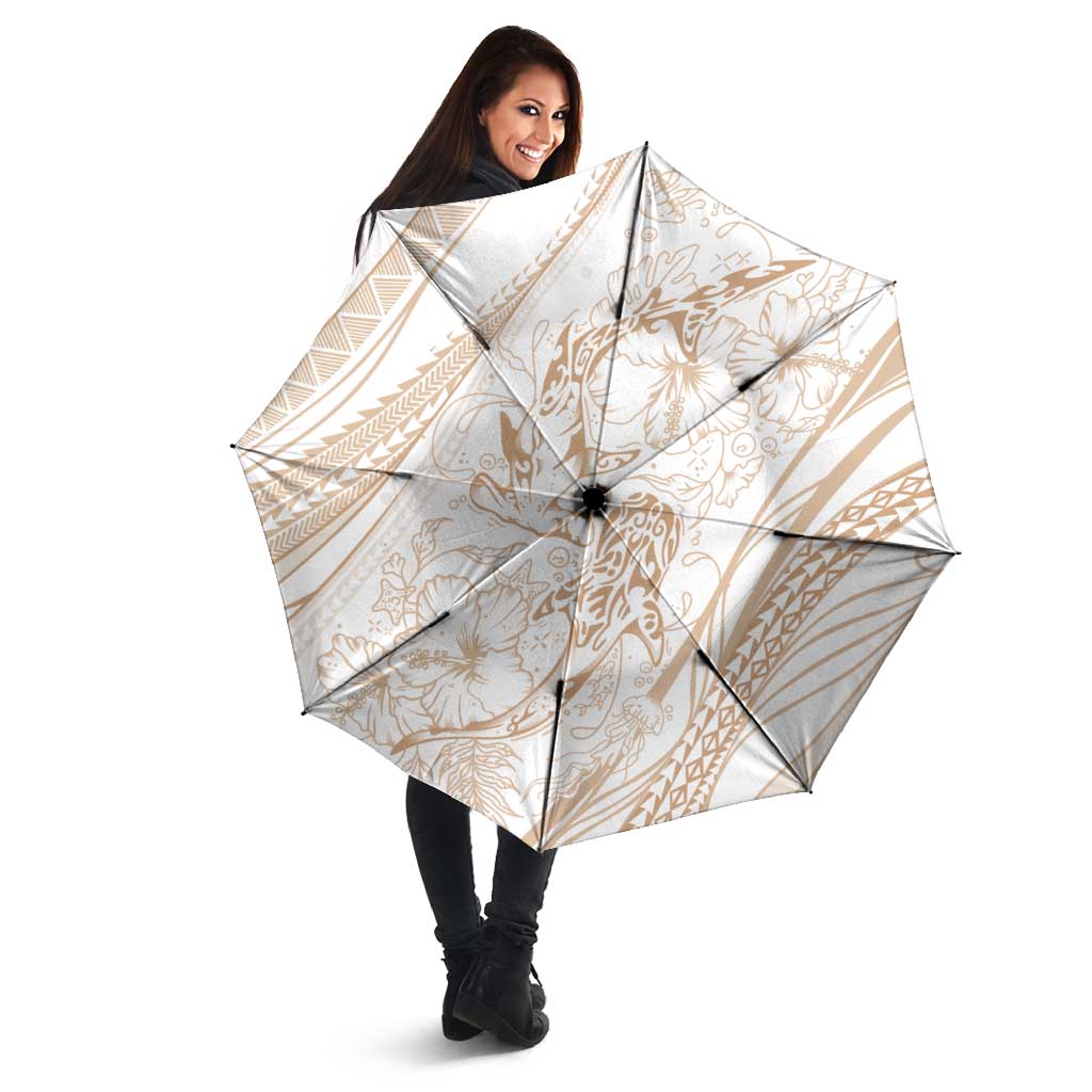 Sharks Couple Dreamy Polynesians Floral Sea Umbrella Hazel LT7 - Polynesian Pride
