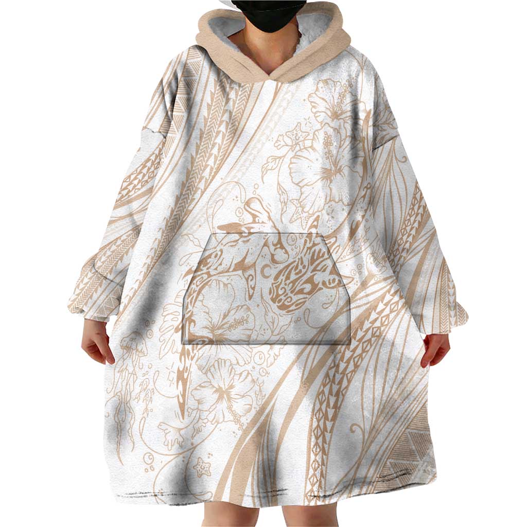 Sharks Couple Dreamy Polynesians Floral Sea Wearable Blanket Hoodie Hazel - Polynesian Pride