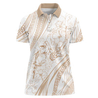 Sharks Couple Dreamy Polynesians Floral Sea Women Polo Shirt Hazel - Polynesian Pride
