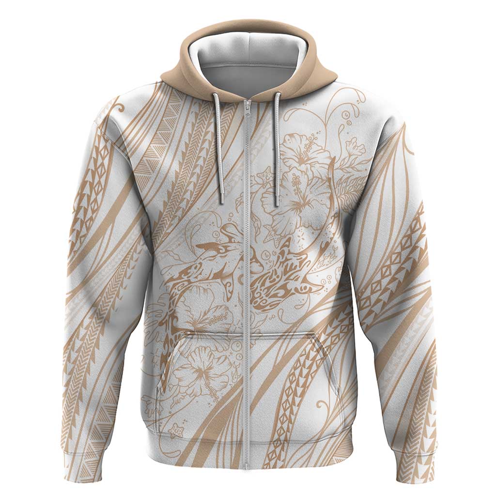 Sharks Couple Dreamy Polynesians Floral Sea Zip Hoodie Hazel LT7 Zip Hoodie Hazel - Polynesian Pride