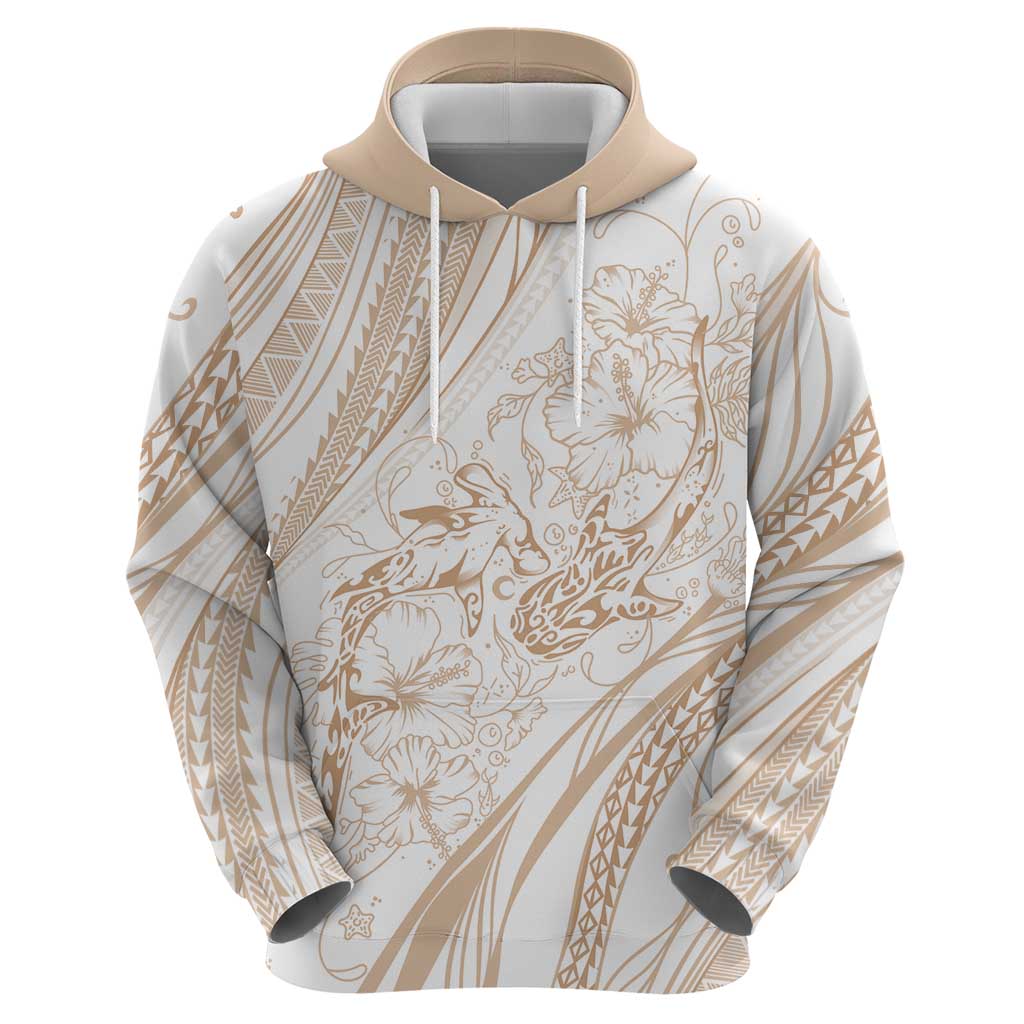 Sharks Couple Dreamy Polynesians Floral Sea Zip Hoodie Hazel LT7 - Polynesian Pride