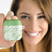 Sharks Couple Dreamy Polynesians Floral Sea AirPods Case Emerald - Polynesian Pride