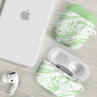 Sharks Couple Dreamy Polynesians Floral Sea AirPods Case Emerald - Polynesian Pride