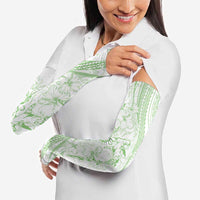 Sharks Couple Dreamy Polynesians Floral Sea Arm Sleeves Emerald LT7 - Polynesian Pride