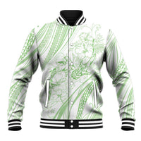 Sharks Couple Dreamy Polynesians Floral Sea Baseball Jacket Emerald LT7 Unisex Emerald - Polynesian Pride