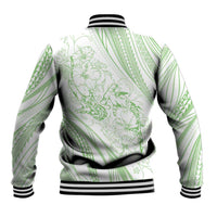 Sharks Couple Dreamy Polynesians Floral Sea Baseball Jacket Emerald LT7 - Polynesian Pride
